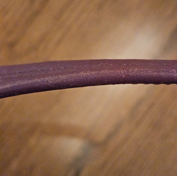 Coach Soho Berry Purple Leather Shoulder Bag w/ Double Handles & Bottom Studs - Picture 12 of 16